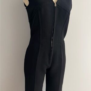 Retro Ladies Black Bogner Sleek Black Strechy Jumpsuit Size Small